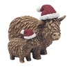 Xmas Highland Cow With Baby Ornament