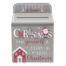 DUE AUG/SEPT Wooden Letters To Santa Box 30cm