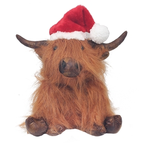 Xmas Highland Cow Doorstop