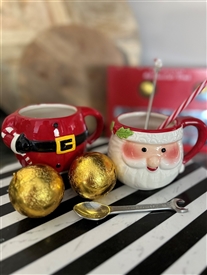 Stacking Mugs With Chocolate Bombs - Santa