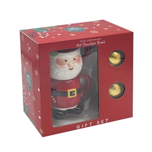 Stacking Mugs With Chocolate Bombs - Santa