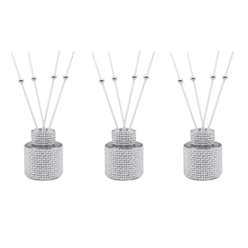 Set Of 3 Diamante Diffuser - Silver