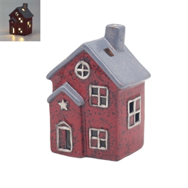 LED Ceramic House - Red