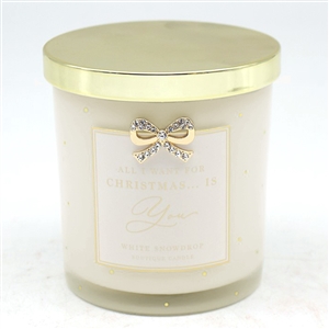 Diamante Candle Jar - Cream