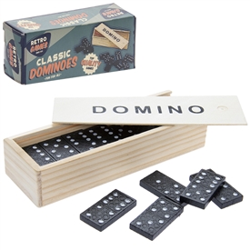 Retro Wooden Dominos Game