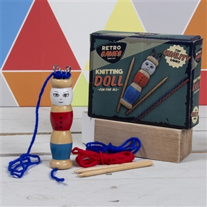 Retro Wooden Knitting Doll