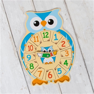 DUE MAY Lets Learn Owl Clock Blue