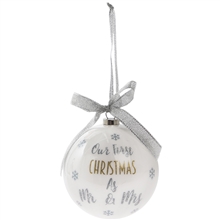 Mr And Mrs First Christmas Bauble