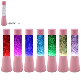 Colour Changing Glitter Lamp - Pink 33cm