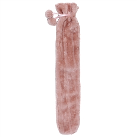 Long Fluffy Hot Water Bottle - Pink 73cm