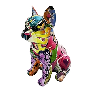 Graffiti Art French Bulldog Sitting 17cm