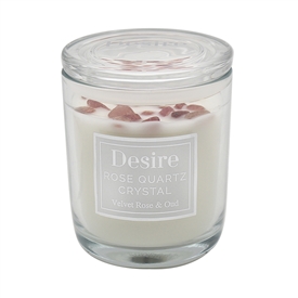Desire Crystal Candle Jar - Rose Quartz 10cm