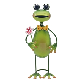 Bright Eyes Frog With Flower 27cm