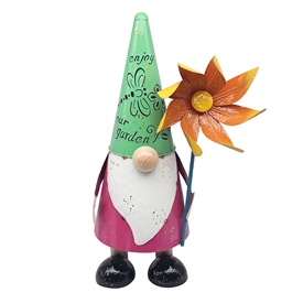 Large Bright Eyes Gnome With Flower