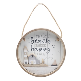 Beach Happy Place Hanging Plaque 26cm