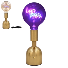 Tall LED Text Lamp - Lets Party 28cm