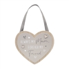 DUE FEB Hanging Heart Plaque - Mum 18cm