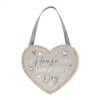 DUE FEB Hanging Heart Plaque - Dog 18cm