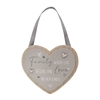 DUE FEB Hanging Heart Plaque - Family 18cm