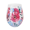 Floral Stemless Glass