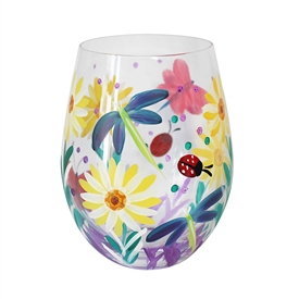 Floral Stemless Glass