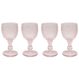 DUE MAY Set Of 4 Wine Glasses - Pink 10cm