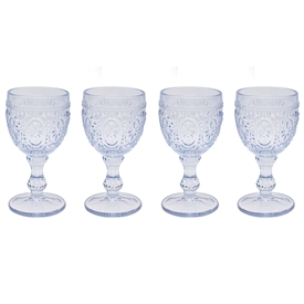 DUE MAY Set Of 4 Wine Glasses - Blue 10cm