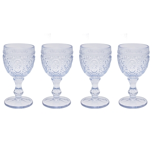 DUE MAY Set Of 4 Wine Glasses - Blue 10cm