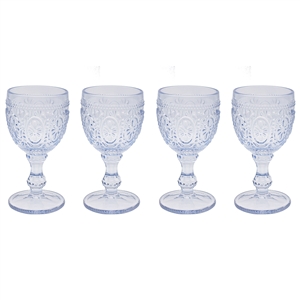 DUE MAY Set Of 4 Wine Glasses - Blue 17cm