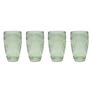 DUE MAY Set Of 4 Glass Tumblers - Green 13cm
