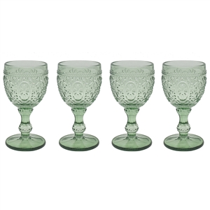 DUE MAY Set Of 4 Wine Glasses - Green 10cm