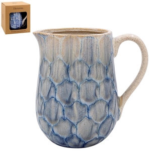 Tortoise Shell Flower Jug - Blue 17cm