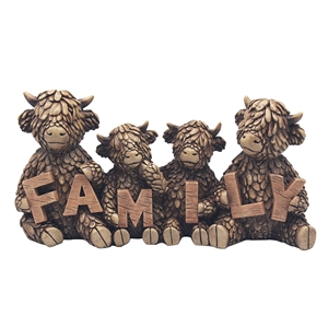 Family Highland Cows Ornament 23cm