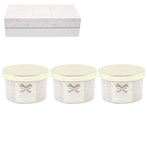 Set Of 3 Pink Floral Candle Jars - Fabulous Friend