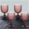 Set Of 4 Wine Glasses - Pink 10cm