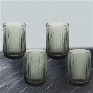 Set Of 4 Glass Tumblers - Smoke 13cm