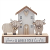 Medium Highland Cow Plaque - Home Is Where Herd 16cm