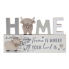 Home Wooden Mantel Plaque - Highland Cow  24cm