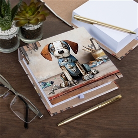 Scrap Animal Memo Pad With Pen -  Beagle