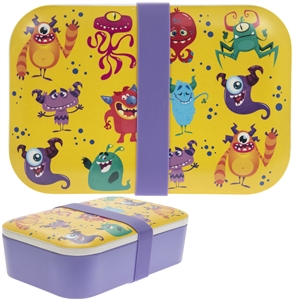 Children's Bamboo Lunch Box Monsters