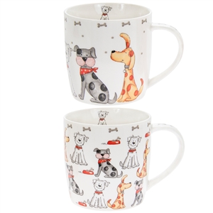 Faithful Friends Dog Design Ceramic Mug 2 Assorted