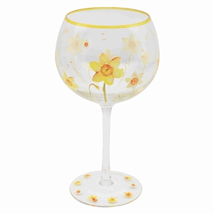 DUE MARCH Daffodils Gin Glass 21cm