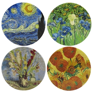 Set Of 4 Ceramic Coasters - Van Gogh 10cm