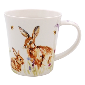 Feather & Fur Ceramic Mug - Hares