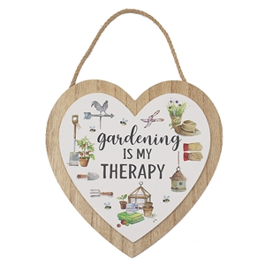 DUE FEB Green Fingers Heart Plaque - Therapy 20cm
