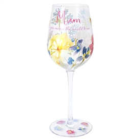 Floral Mum Wine Glass