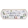 DUE FEB Green Fingers Long Plaque With Hooks - Happy Place 27cm