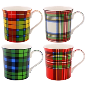 DUE MAY 4asst Tartan Mug 13cm