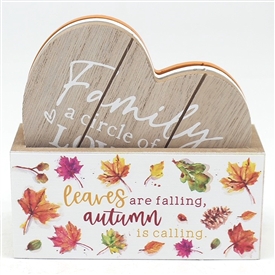 Set Of 4 Autumn Coasters With Holder