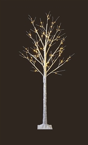 48 LED Warm White Lit Birch Tree 1.2m